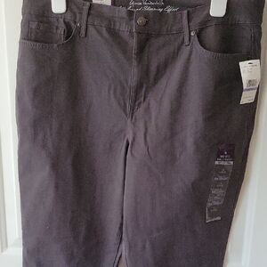 Gloria Vanderbilt Charcoal Rail Straight Pants